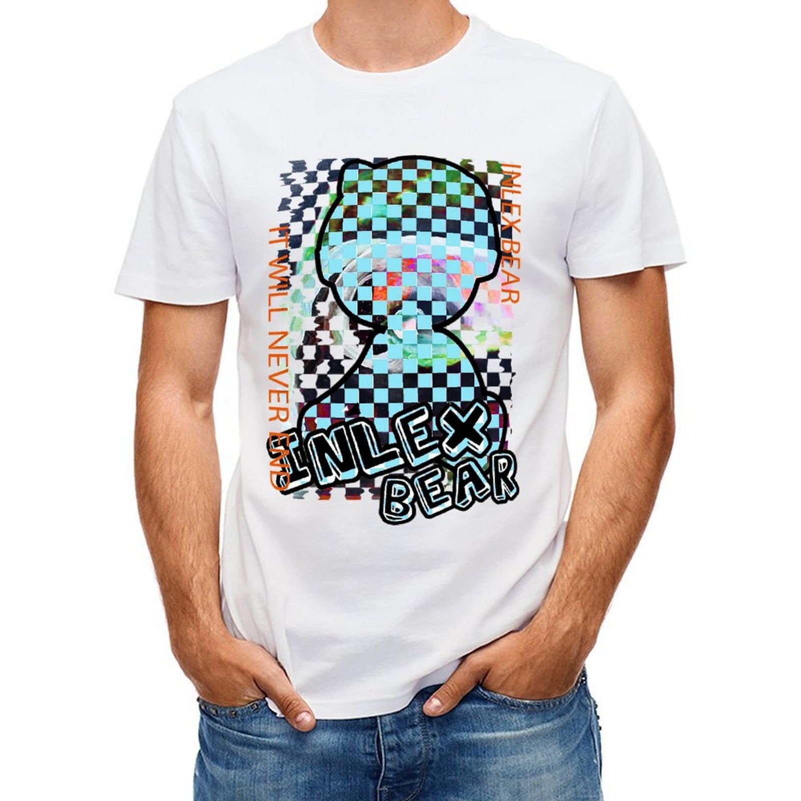 Inlex Bear T-shirtsSimple Fade-Resistant T-Shirt