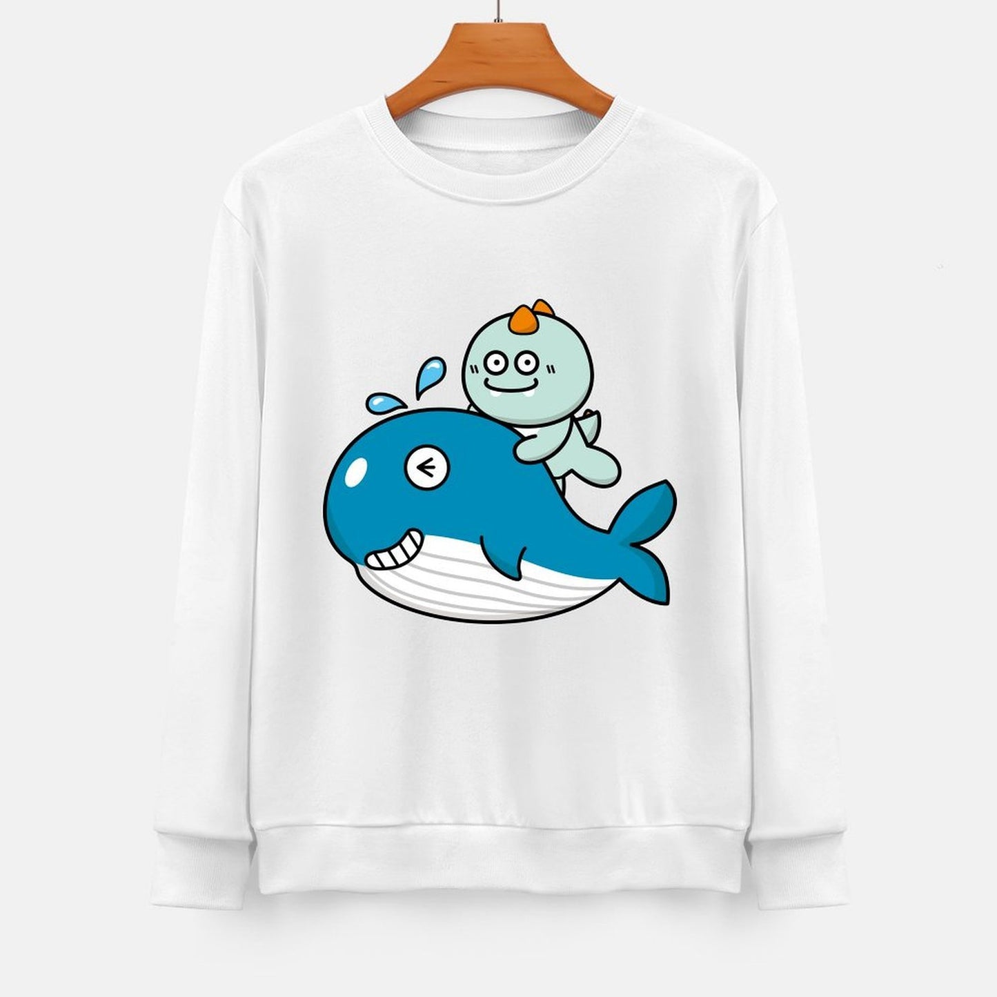 Front Patterned Long Sleeve TopShrink-Resistant EverydayTee