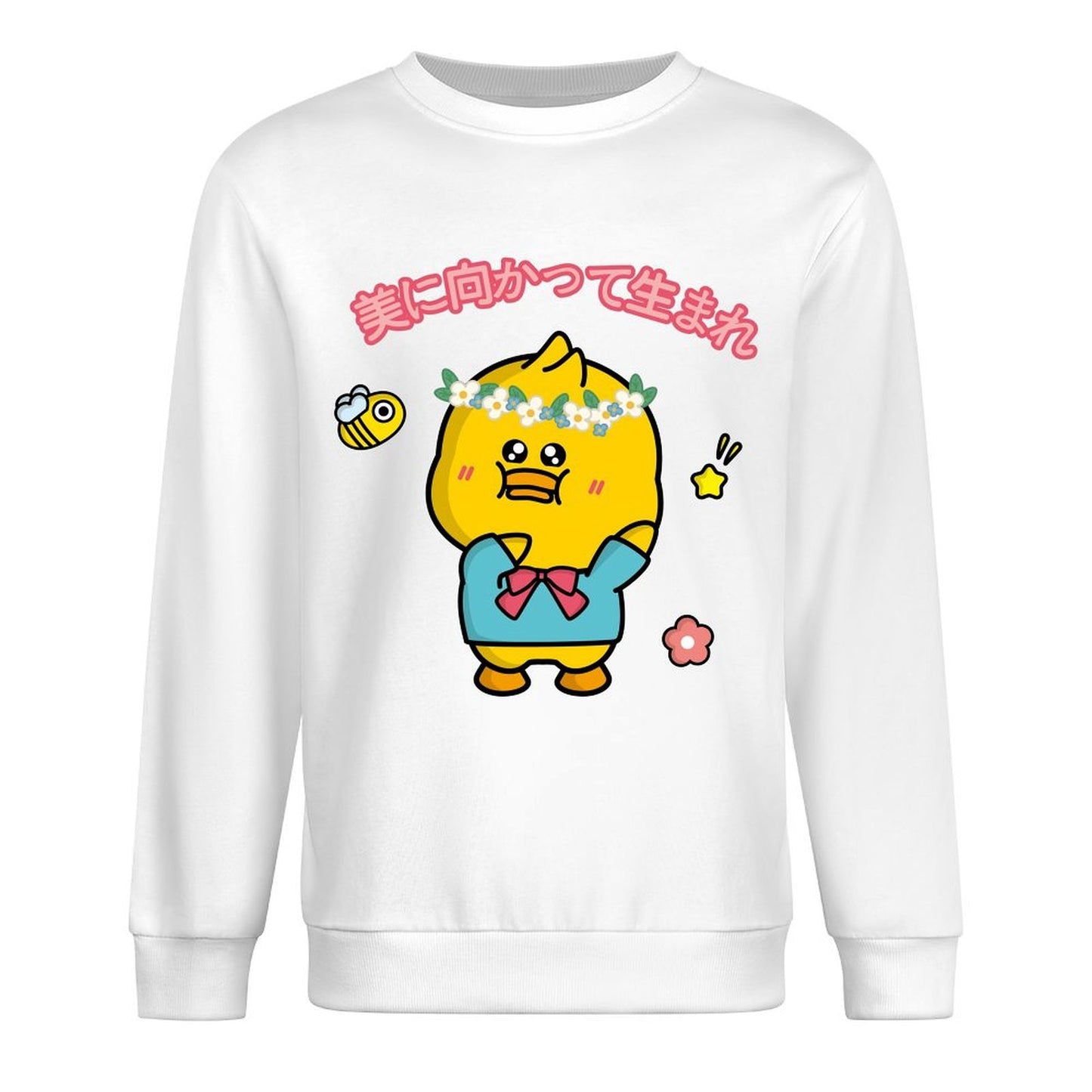 Front Patterned Long Sleeve TopStreet Heat-Transfer