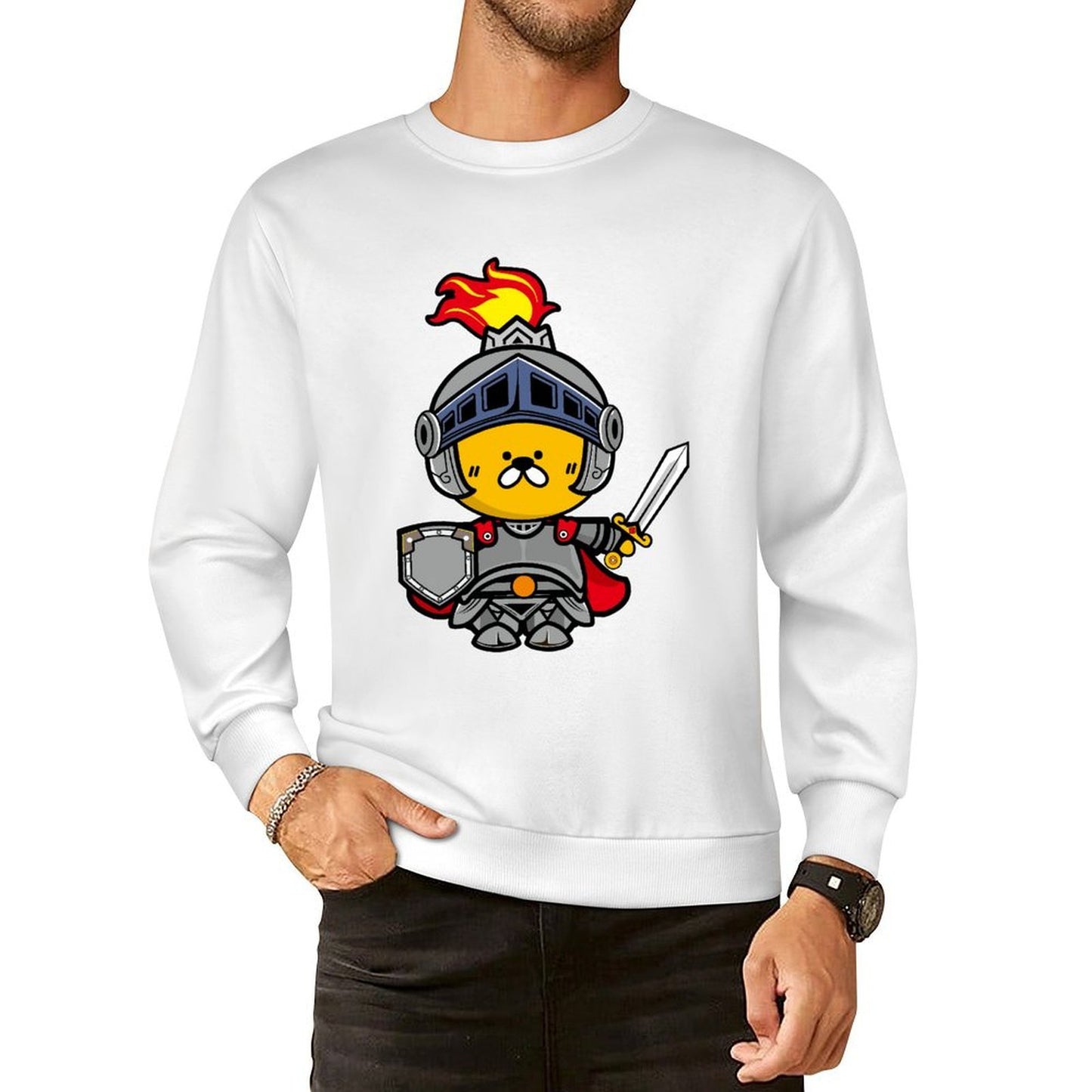 Front Patterned Long Sleeve TopStrong Colorfast