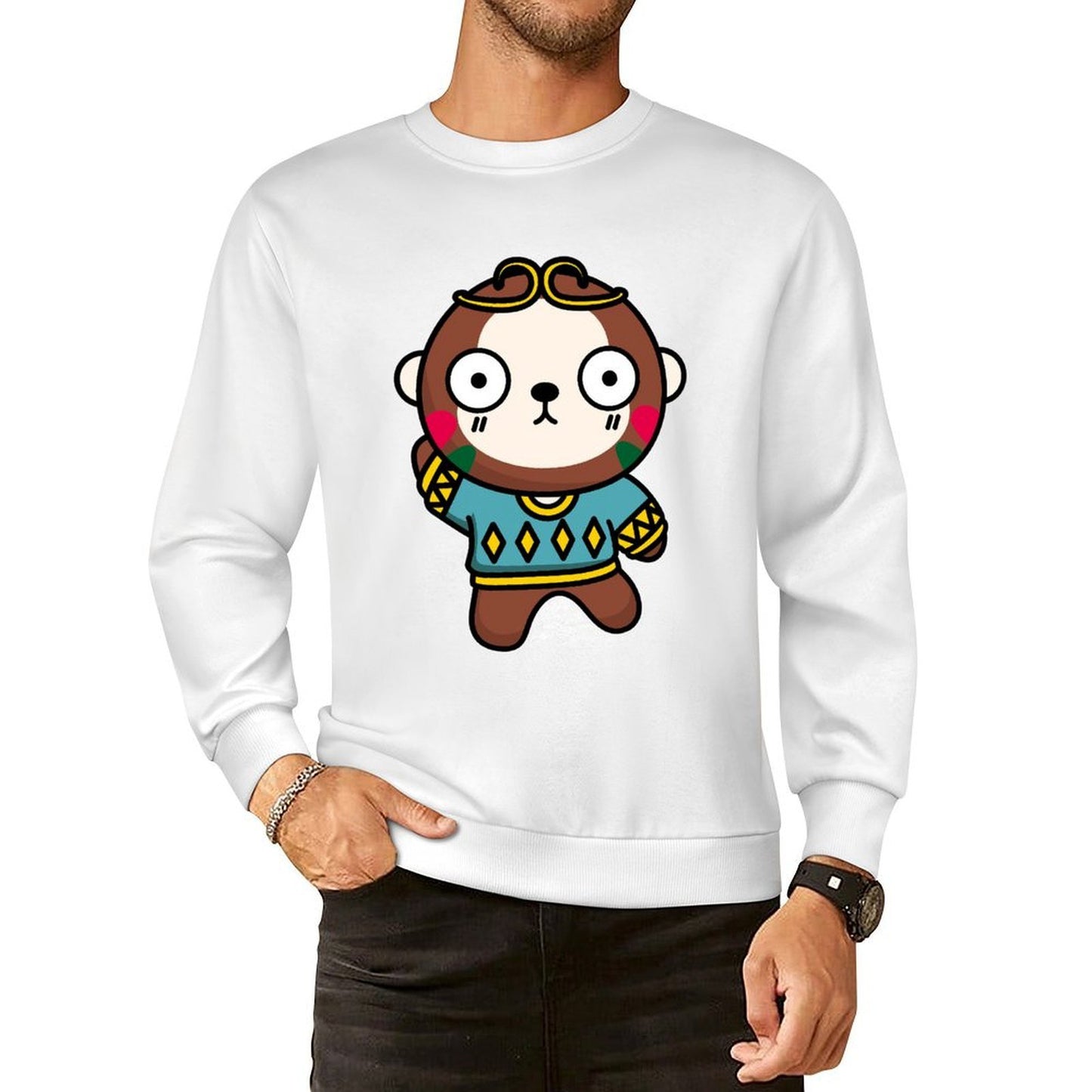 Front Patterned Long Sleeve TopStreetLine Neutral