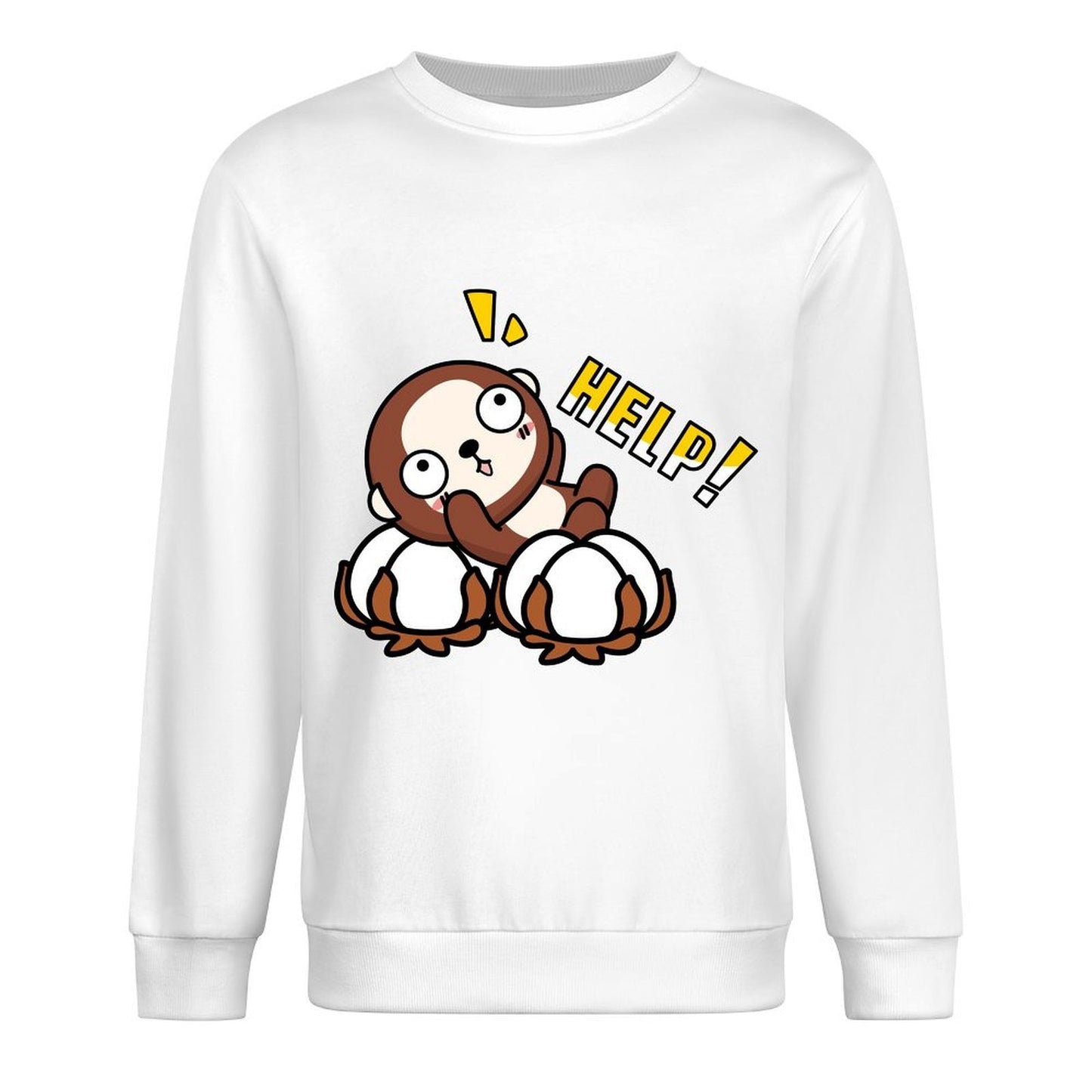 Front Patterned Long Sleeve TopCrew Neck StreetStyle