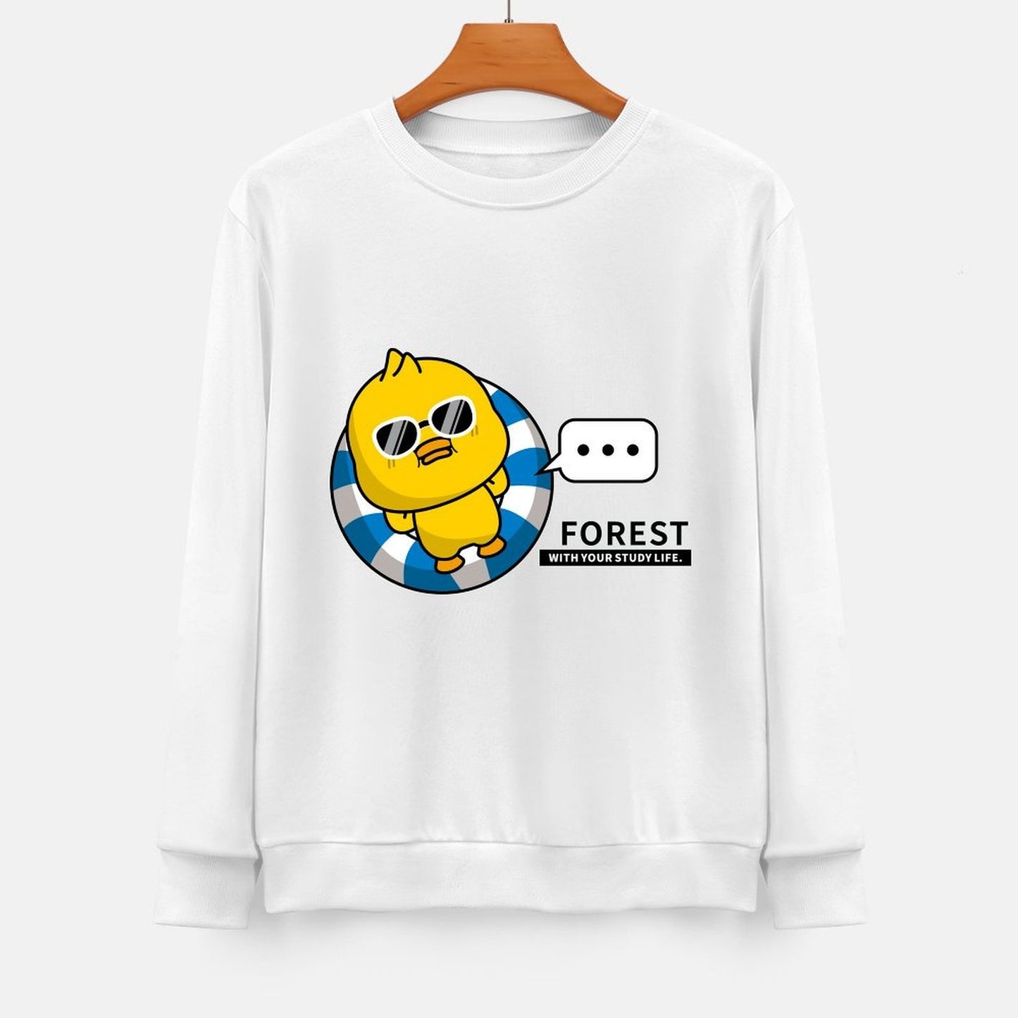 Front Patterned Long Sleeve TopSolid Fade-Proof