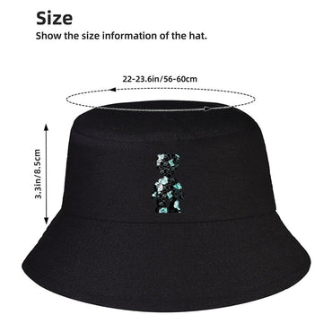 Streetwear Black Bucket Hat with Icon Print