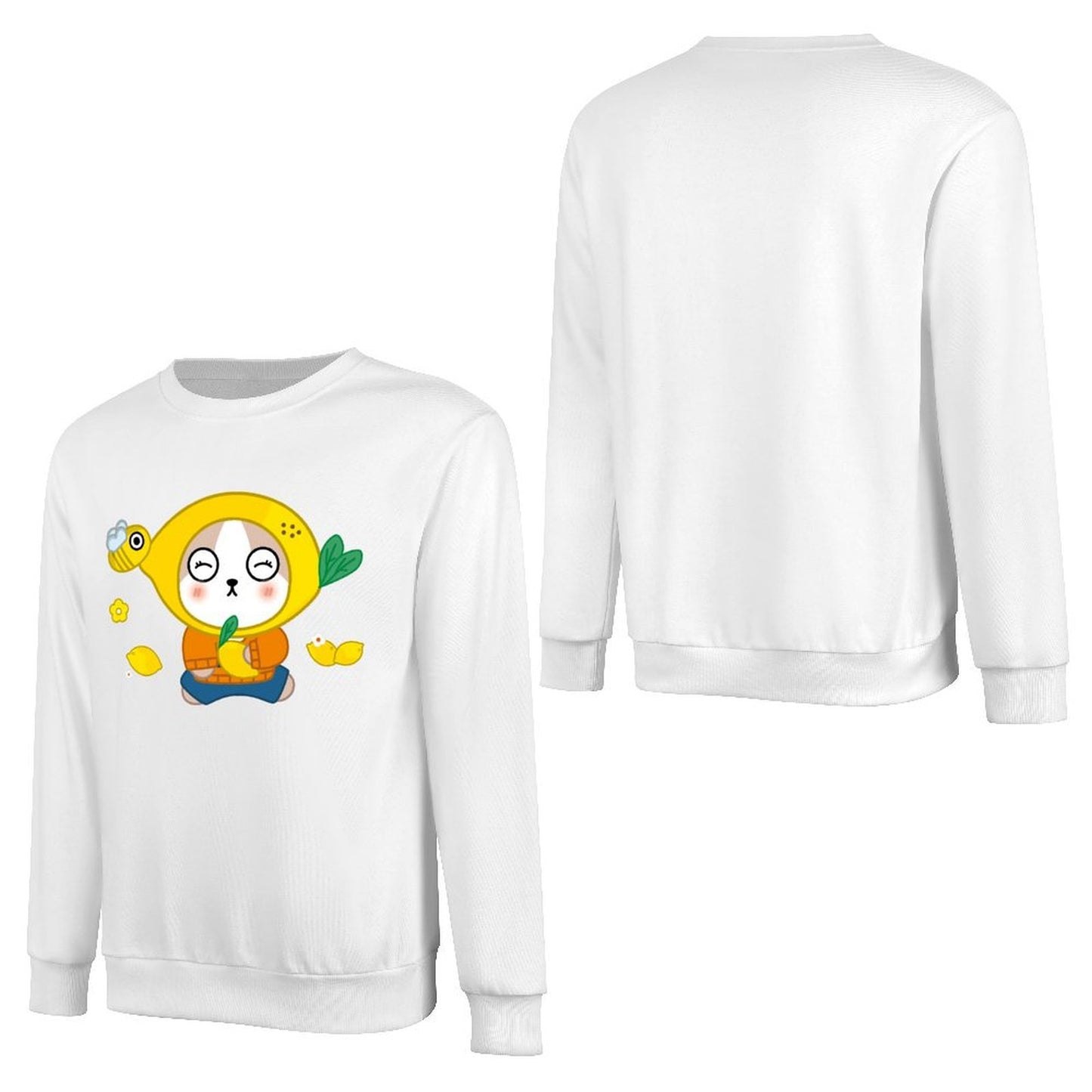 Front Patterned Long Sleeve TopComfort Unisex