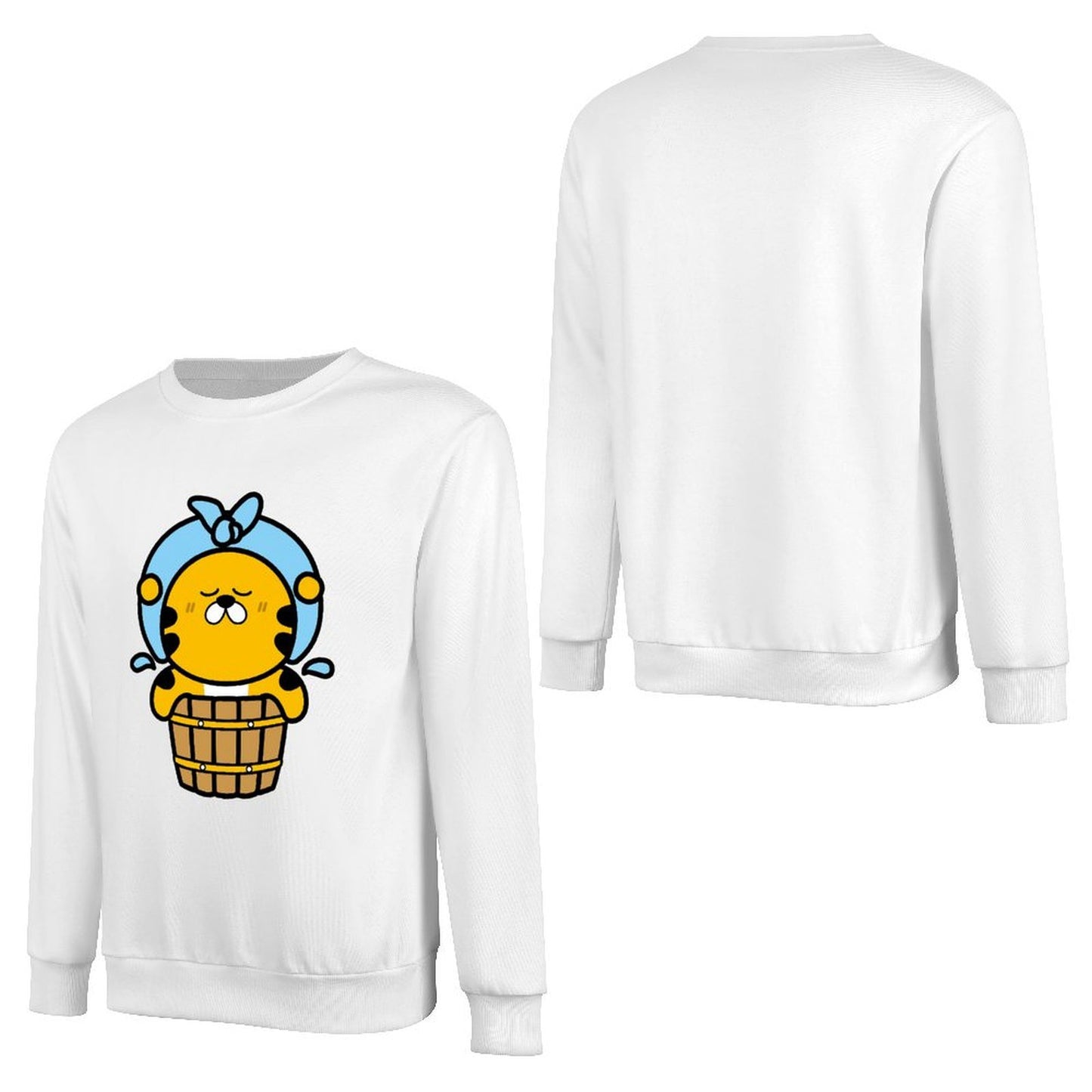 Front Patterned Long Sleeve TopCrew Neck SoftLine