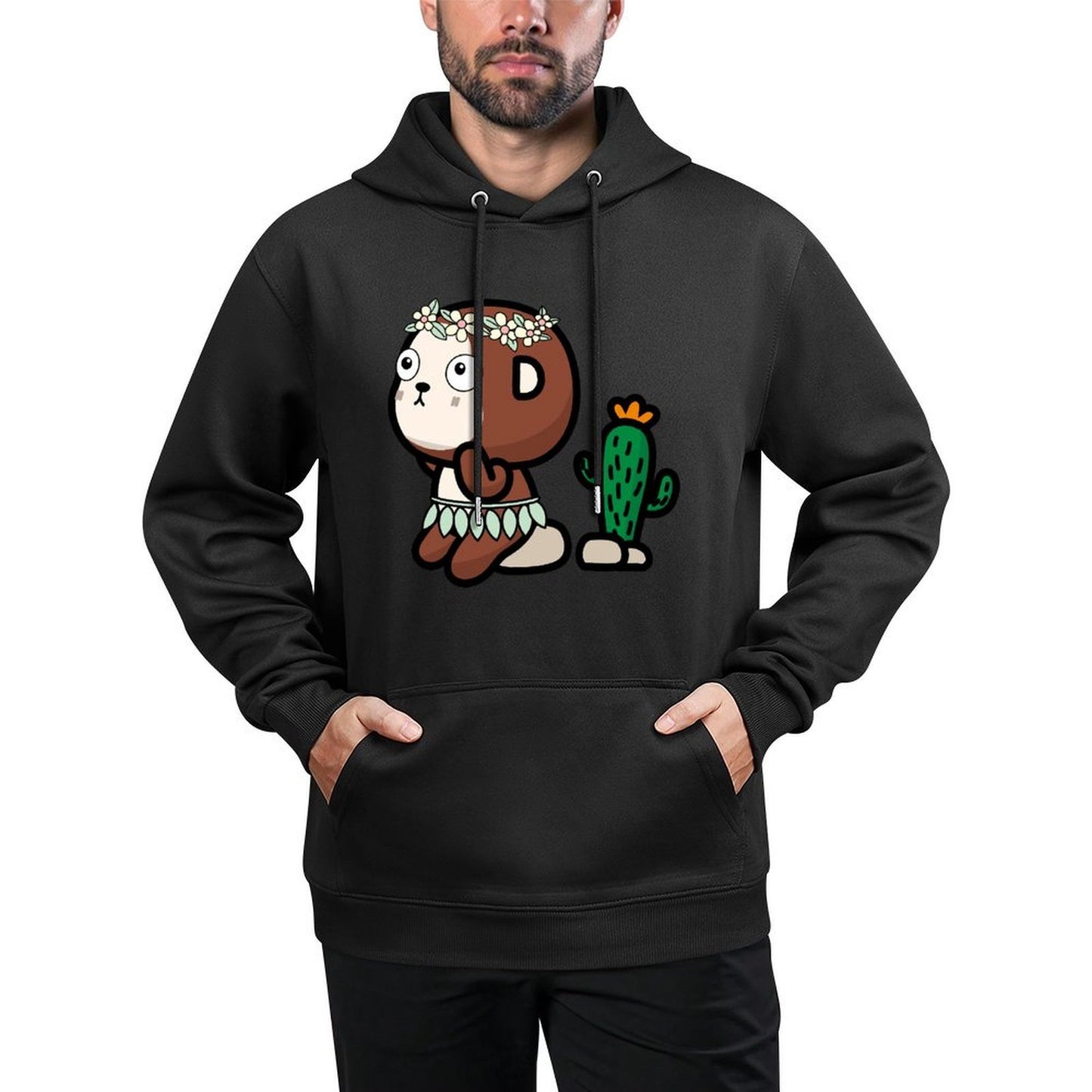 Wrinkle-Free Crew Neck Front Graphic Hoodies