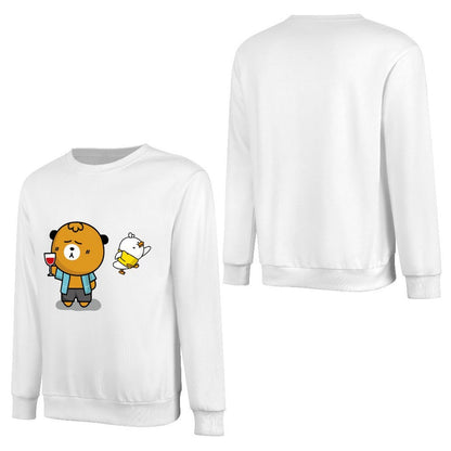 Front Patterned Long Sleeve TopSoftTouch Crewneck