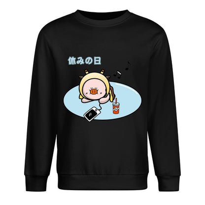 Front Patterned Long Sleeve TopCrew Neck TrueStyle