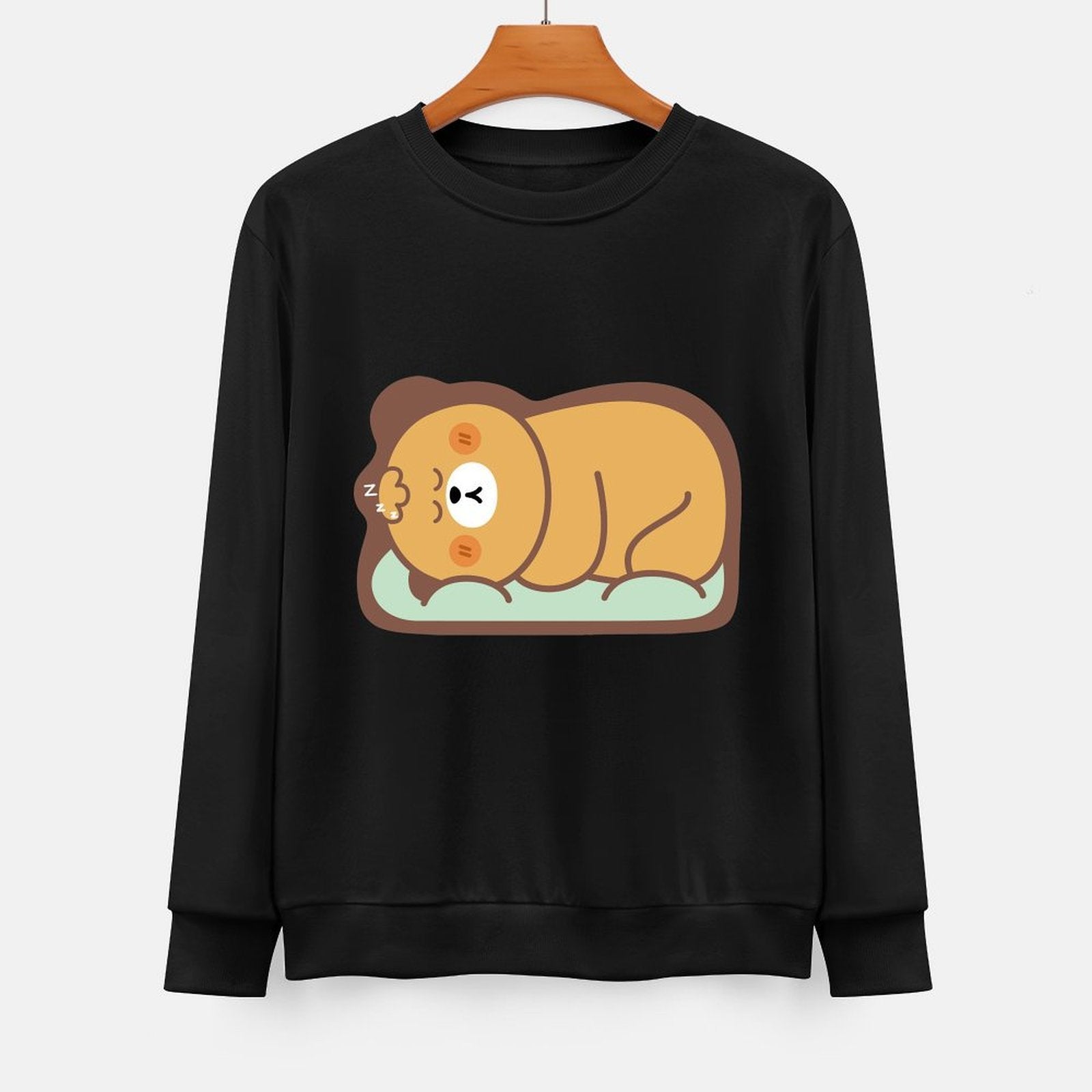  Front Patterned Long Sleeve TopRetro Shrink-Resistant