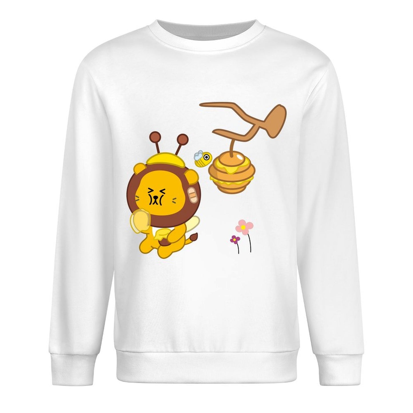 Front Patterned Long Sleeve TopCrewneck Plain