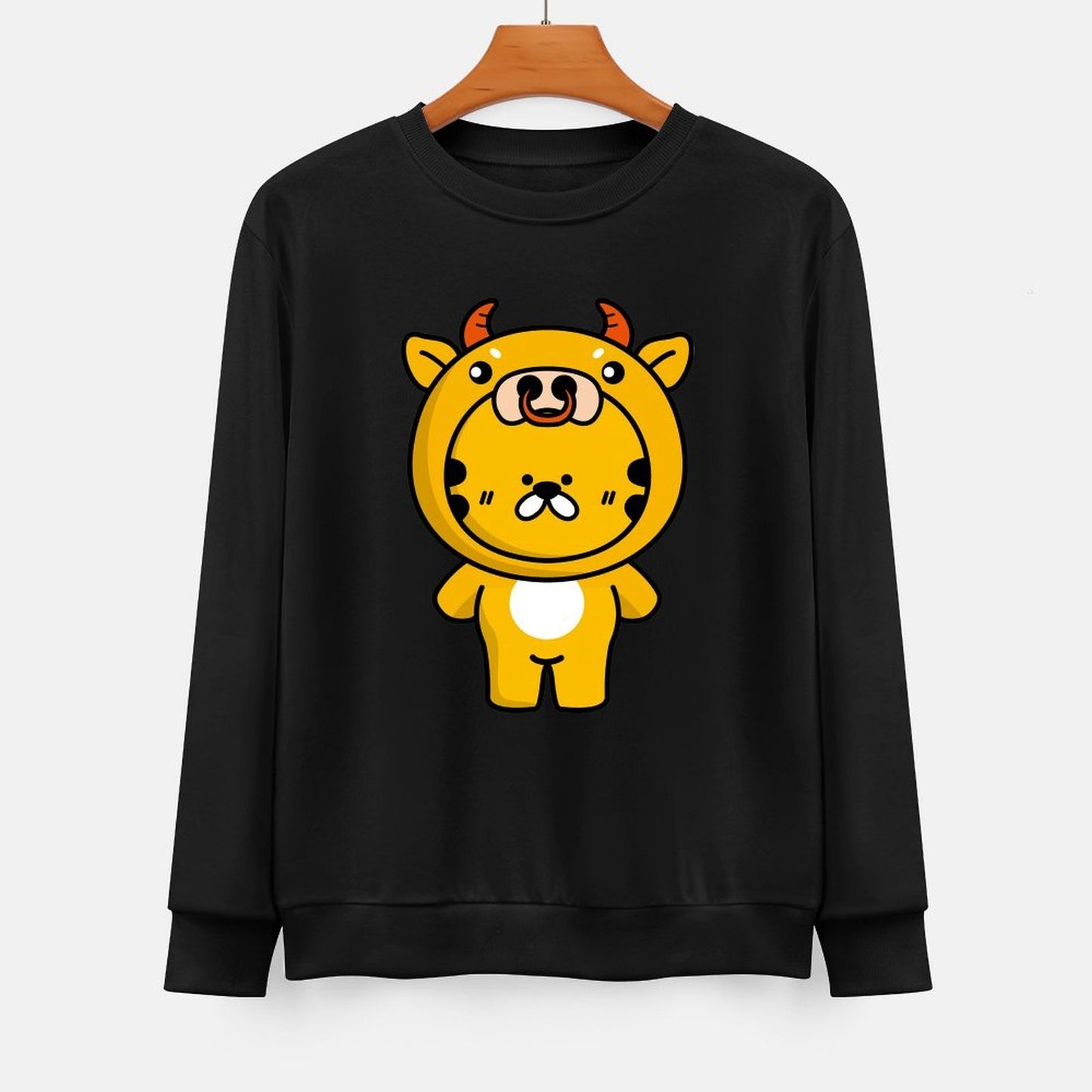 Front Patterned Long Sleeve TopFresh Smooth Feel