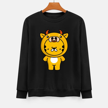 Front Patterned Long Sleeve TopFresh Smooth Feel