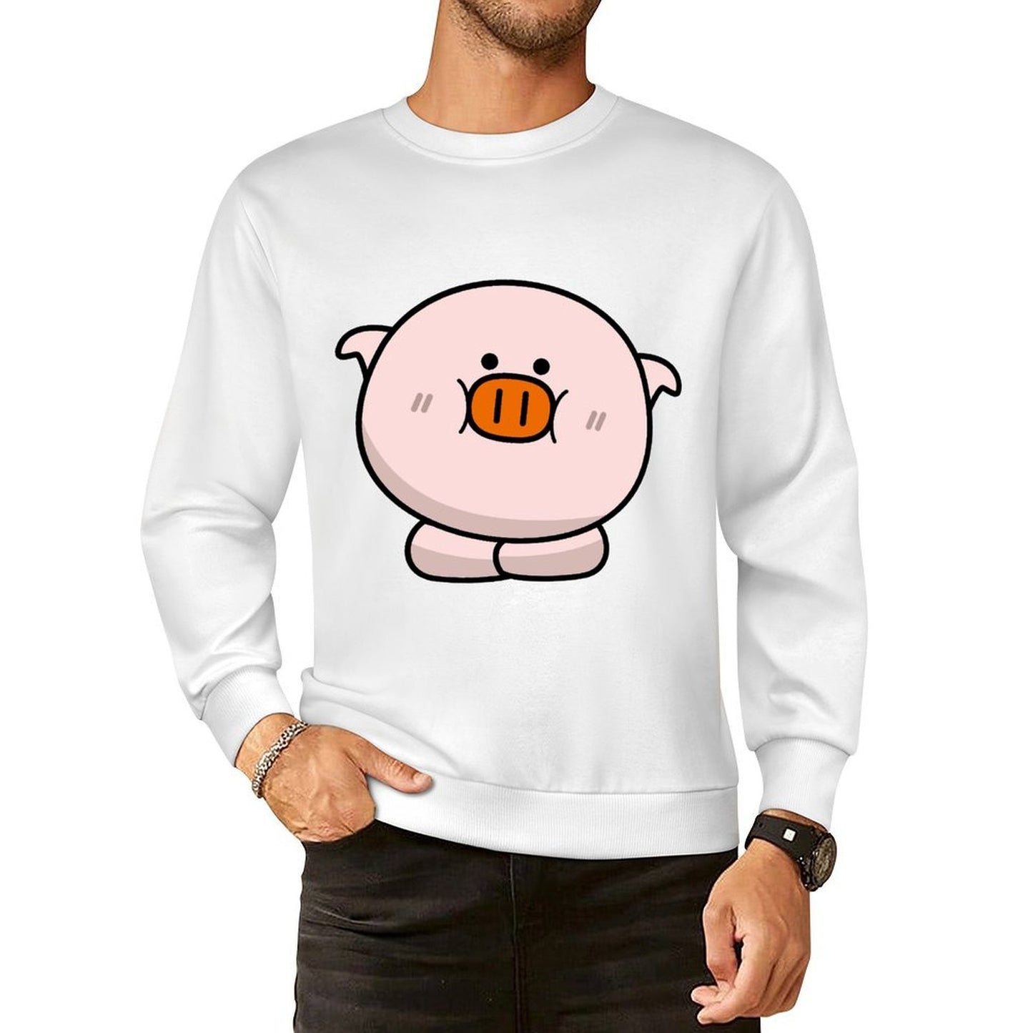 Front Patterned Long Sleeve TopStudio Slim Fit
