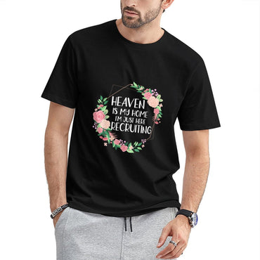 Inkmay Casual Cotton T-shirt Floral Frame With Pink Roses Unisex T-shirtEdition Softstyle T-Shirt