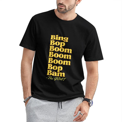 Inkmay Casual Cotton T-shirt Bing Bop Boom Pattern Print Design Unisex T-shirt