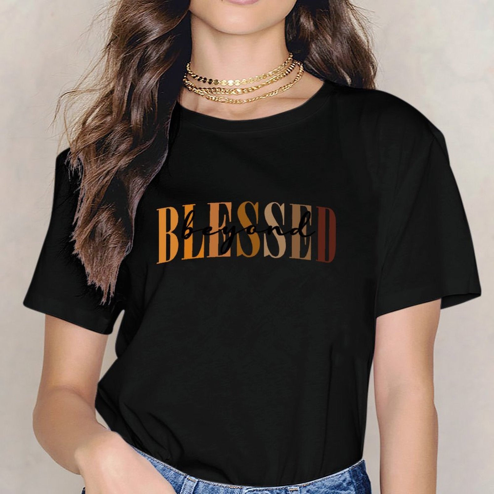 Inkmay Casual Cotton T-shirt Abstract Art With Warm Colors Unisex T-shirtHeat-Transfer Outdoor T-Shirt