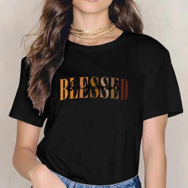 Inkmay Casual Cotton T-shirt Abstract Art With Warm Colors Unisex T-shirtHeat-Transfer Outdoor T-Shirt