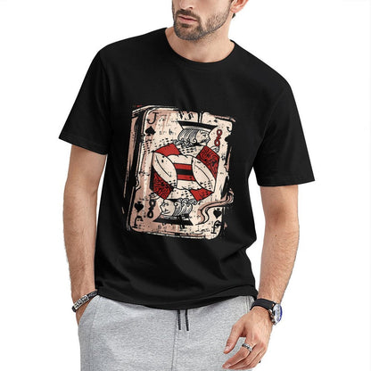 Inkmay Casual Cotton T-shirt Card Design With Red Crosses Unisex T-shirtHeritage Fitted T-Shirt