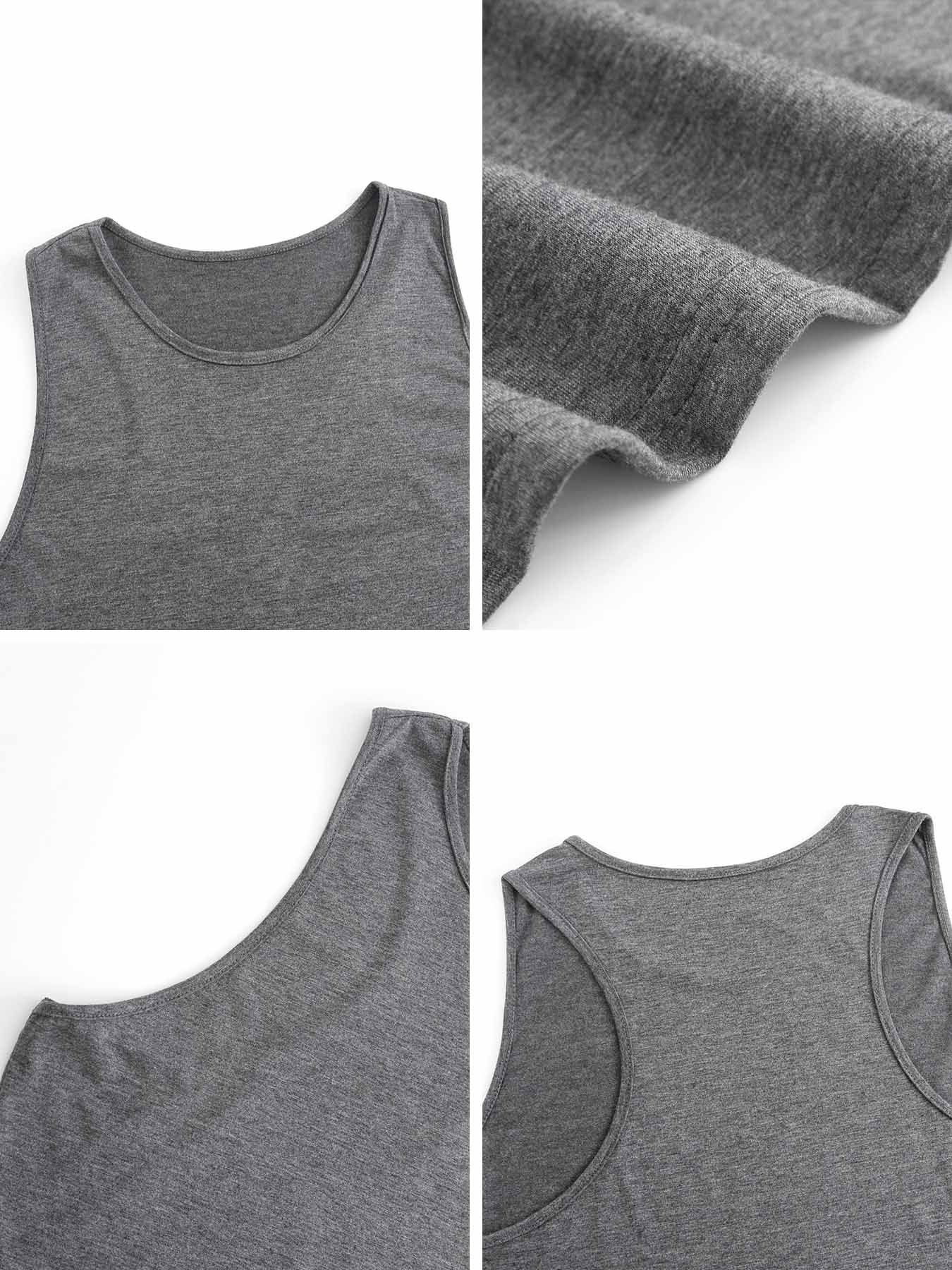 Custom-made dark gray comfortable and breathable women's sleeveless T-shirt