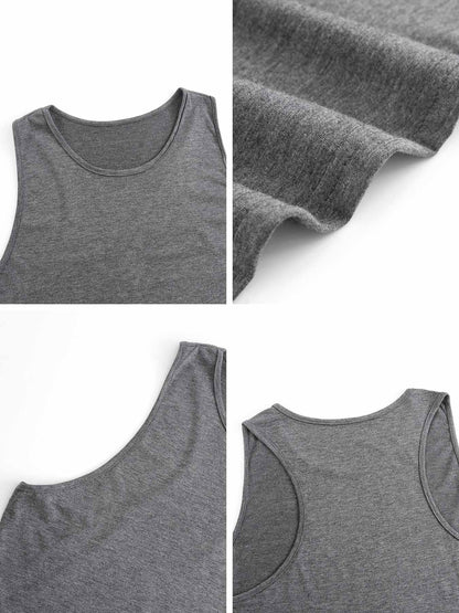 Custom-made dark gray comfortable and breathable women's sleeveless T-shirt