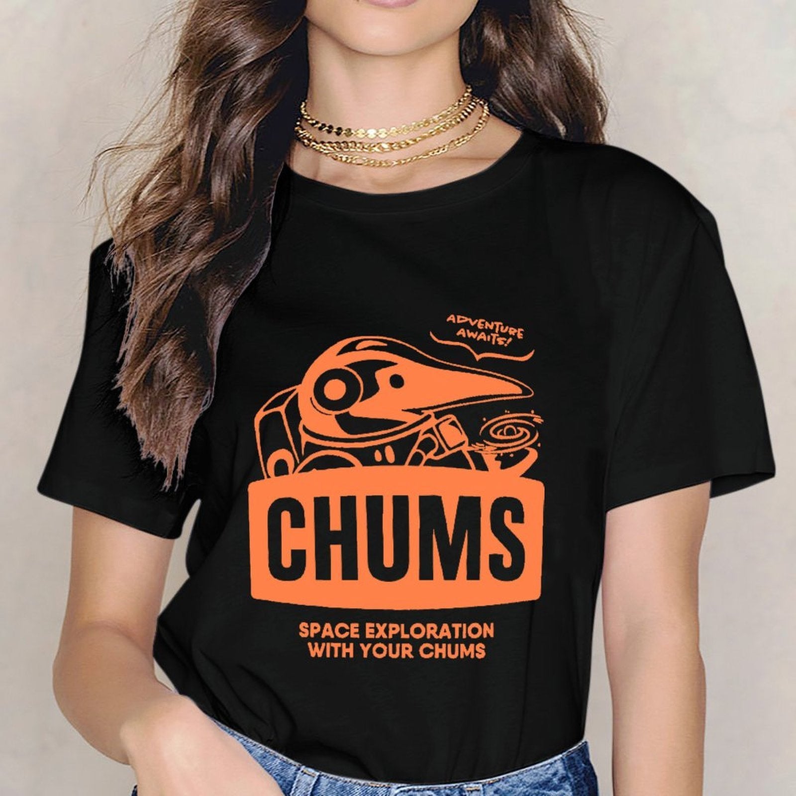Inkmay Casual Cotton T-shirt Solid Orange Background No Patterns Unisex T-shirtActiveLine Durable T-Shirt