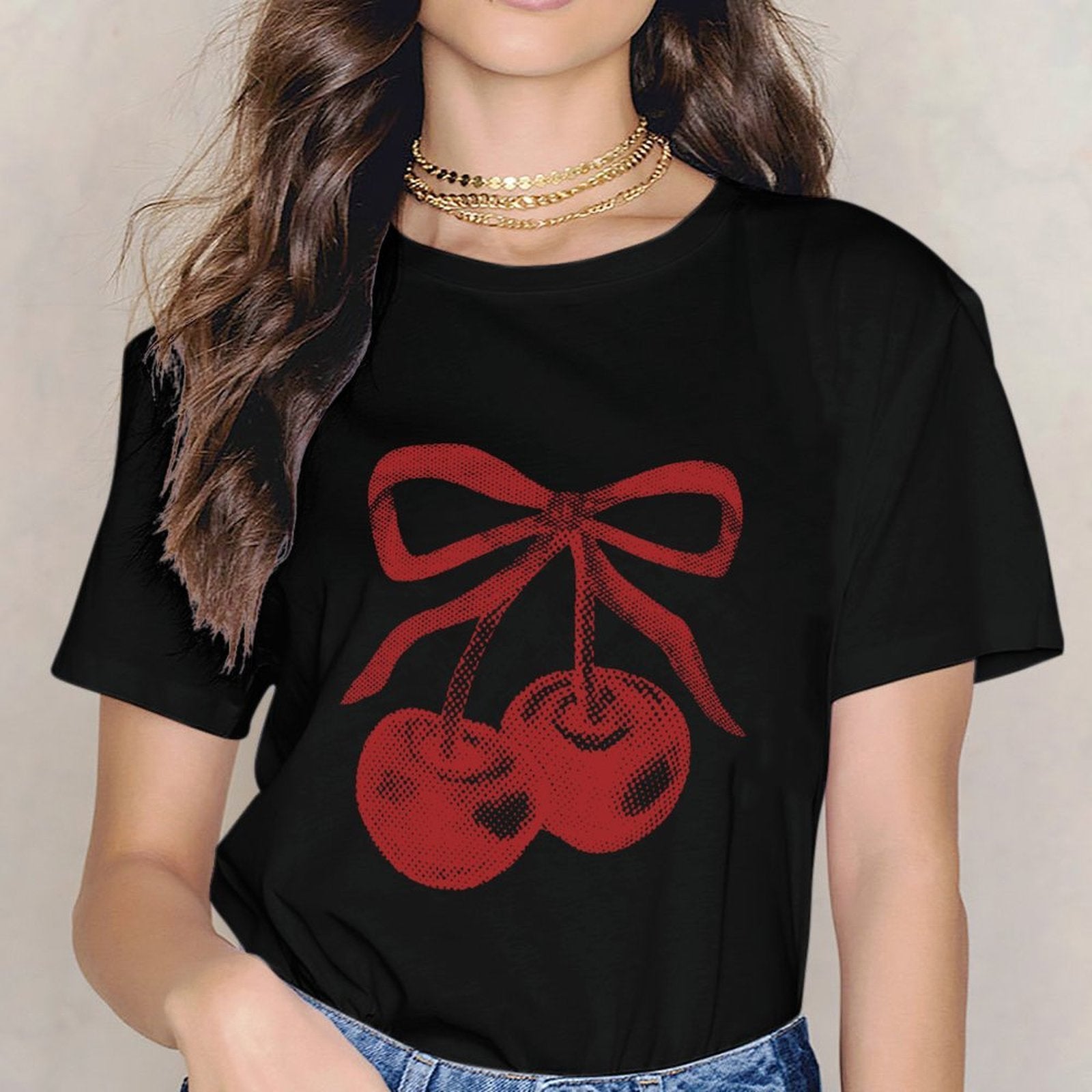 Inkmay Casual Cotton T-shirt Solid Red Background No Patterns Unisex T-shirtMinimalist Eco / Sustainable T-Shirt