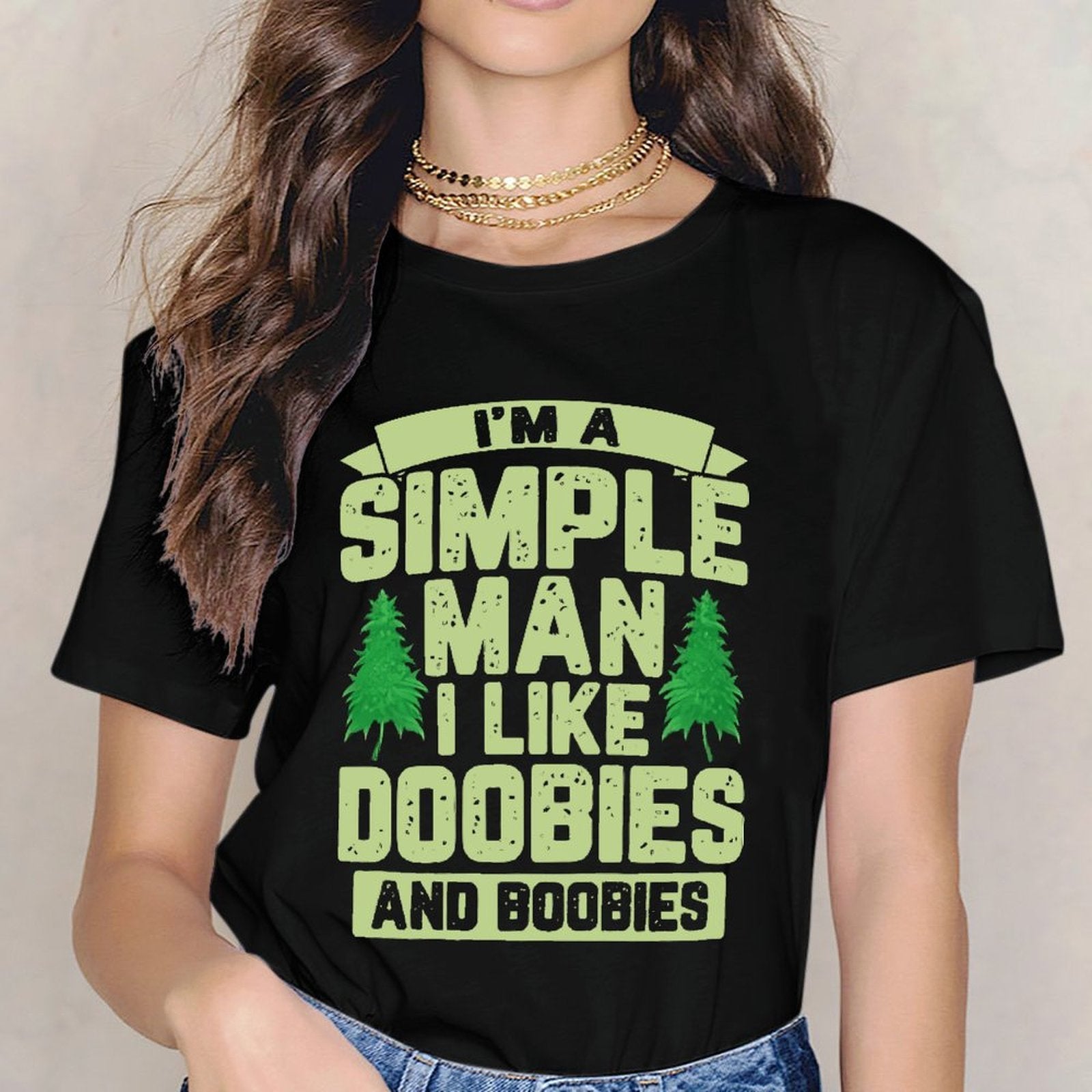 Inkmay Casual  Cotton T-shirt Green Trees On Light Background Design Unisex T-shirtBreathable Eco / Sustainable T-Shirt