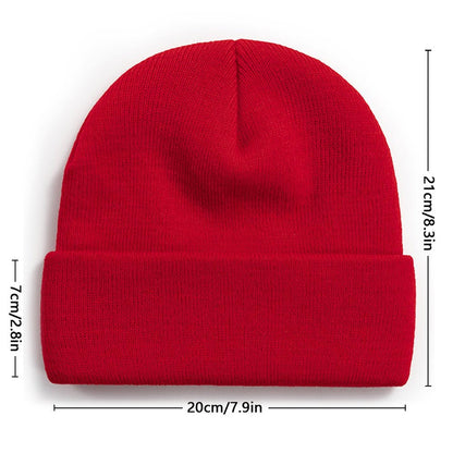 Custom red knitted hat