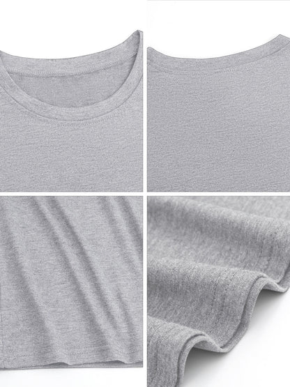 180g pure cotton crew neck long-sleeved shirt gray