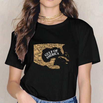 Inkmay Casual Cotton T-shirt Map Of Gulf Of America Unisex T-shirtPromotional Classic Fit T-Shirt
