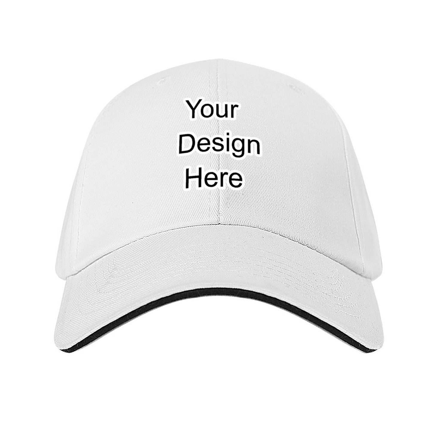 Custom white sandwich baseball cap