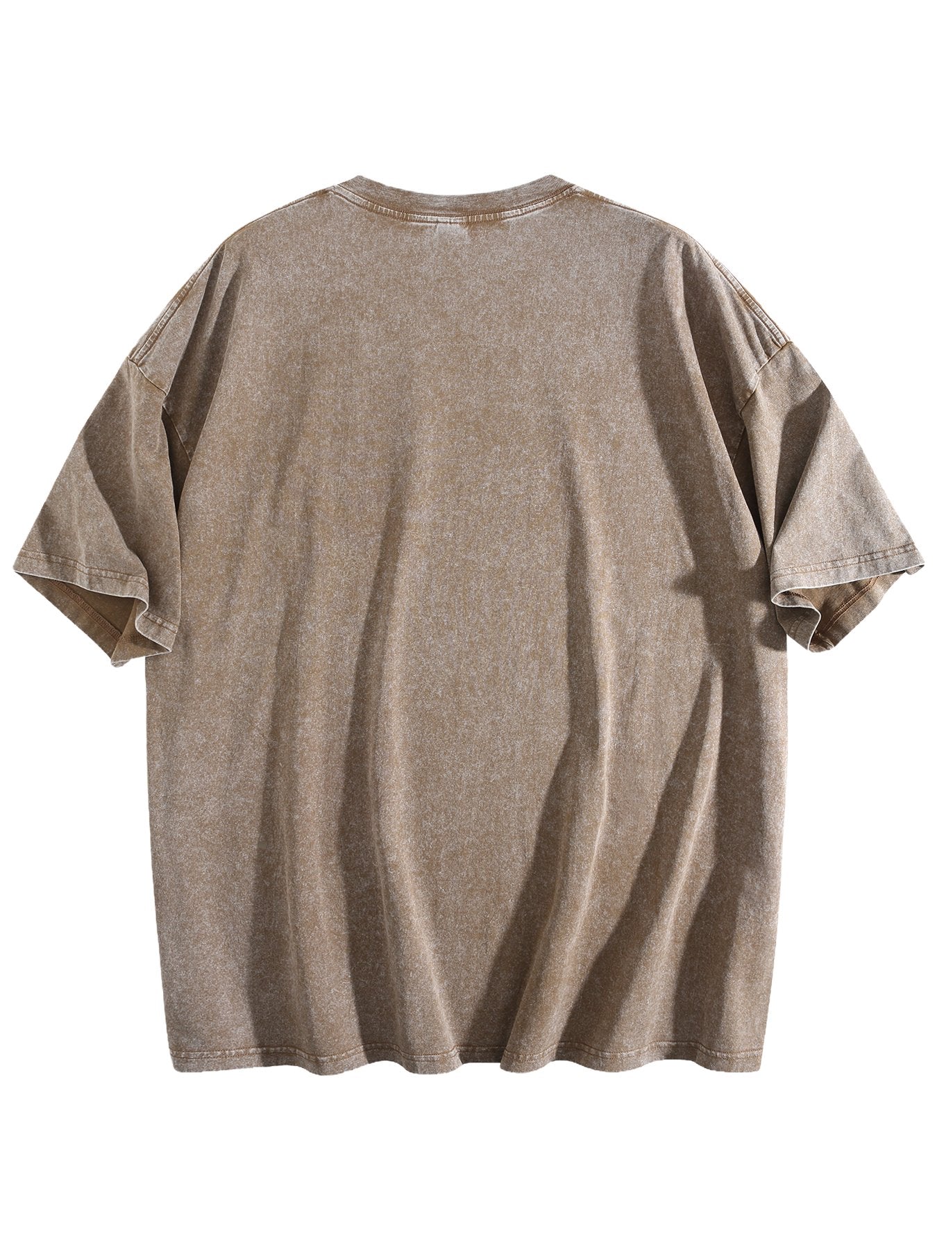230gsm Heat Transfer Print 100% Cotton Pre-washed T-shirt, Front Print, Coffee Brown