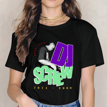 Inkmay Casual Cotton T-shirt Dj Screw Music Artwork Design Prints Unisex T-shirt100% Cotton StreetLine T-Shirt