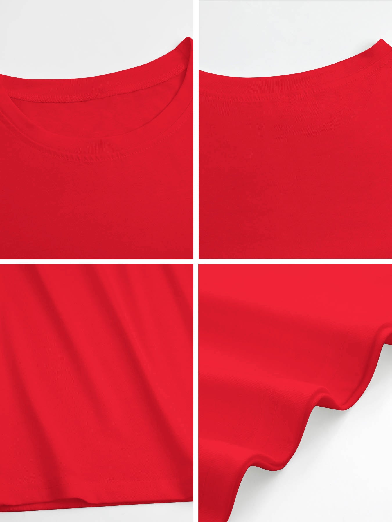 180g pure cotton crew neck long-sleeved shirt  red BACK