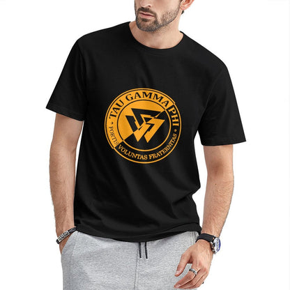 Inkmay Casual Cotton T-shirt Solid Orange Background No Patterns Unisex T-shirtRegular TrueFit T-Shirt