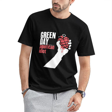 Inkmay Casual Cotton T-shirt Abstract Red Drip Art Design Unisex T-shirtStandard Midweight T-Shirt