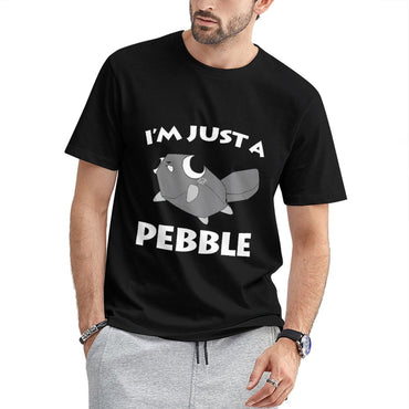 Inkmay Casual Cotton T-shirt Gray Whale With Crescent Moon Design Unisex T-shirtSolid ClassicSeries T-Shirt
