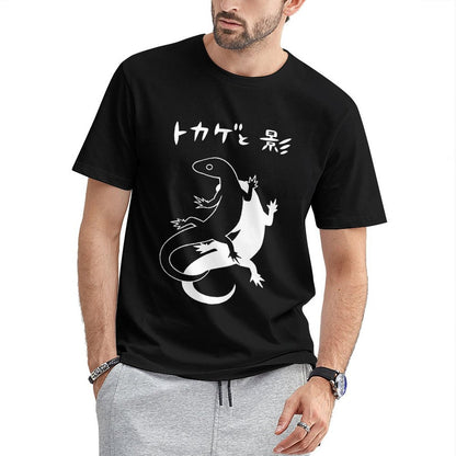 Inkmay Casual Cotton T-shirt Abstract Floral Design With Soft Colors Unisex T-shirtOutdoor Pocket Tee T-Shirt