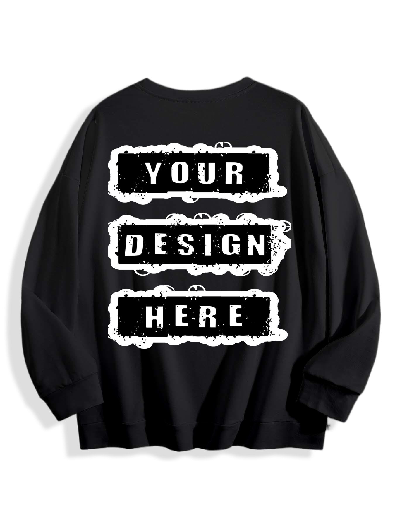 240g Crew Neck Sweatshirt - Black-back