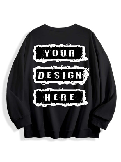 240g Crew Neck Sweatshirt - Black-back
