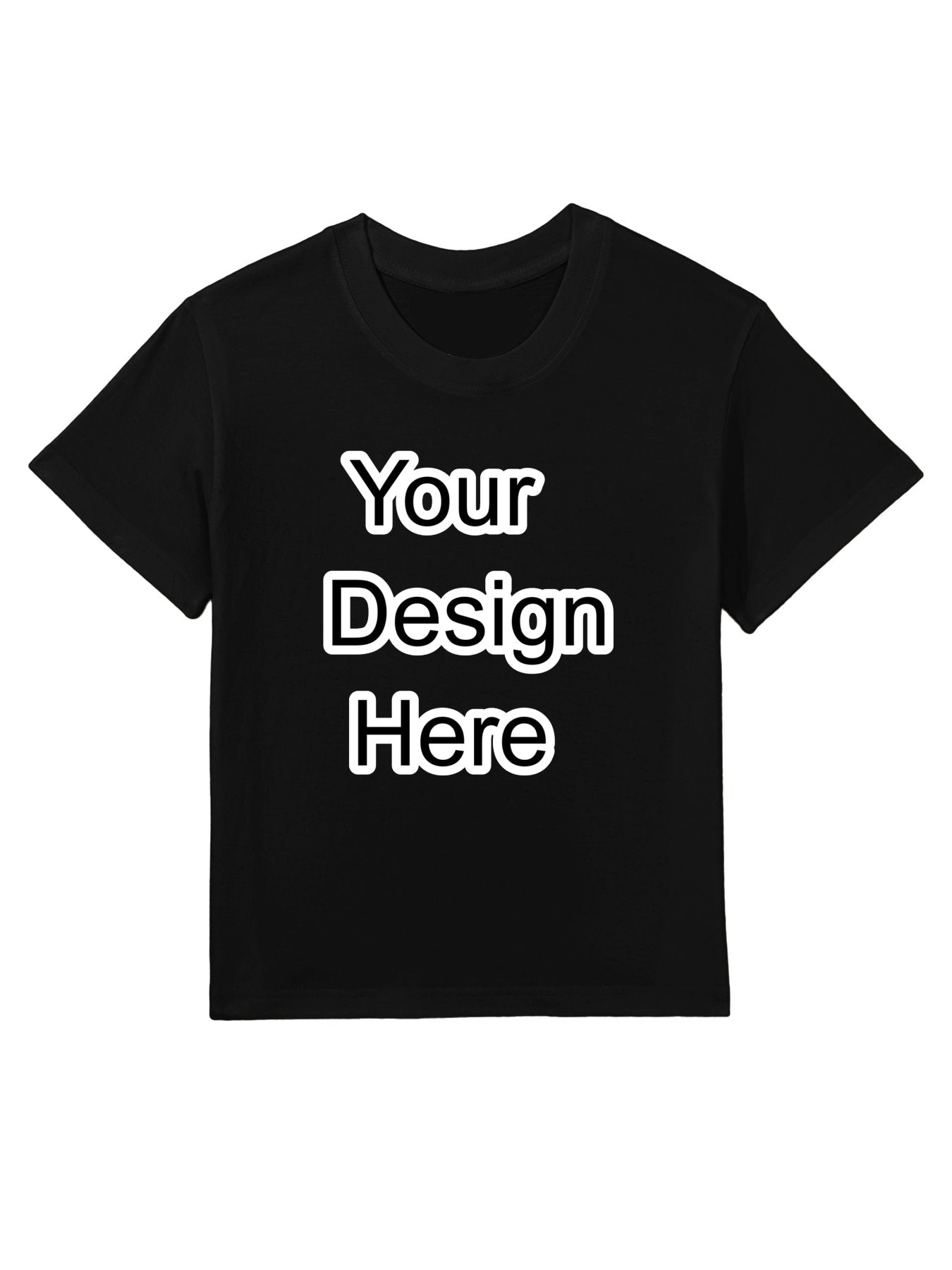 Custom Black Children's Heat Transfer T-Shirt