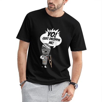 Inkmay Casual Cotton T-shirt Injured Microphone With Bandages And Unisex T-shirtSmoothWear Relaxed T-Shirt