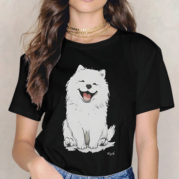inkmay-casual-cotton-t-shirt-happy-white-dog-with-smiling-face-unisex-t-shirt