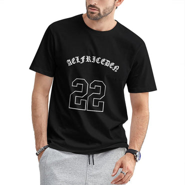 Inkmay Casual Cotton T-shirt Bold Black Number Twenty Two Print Unisex T-shirtEco-Conscious Heritage T-Shirt
