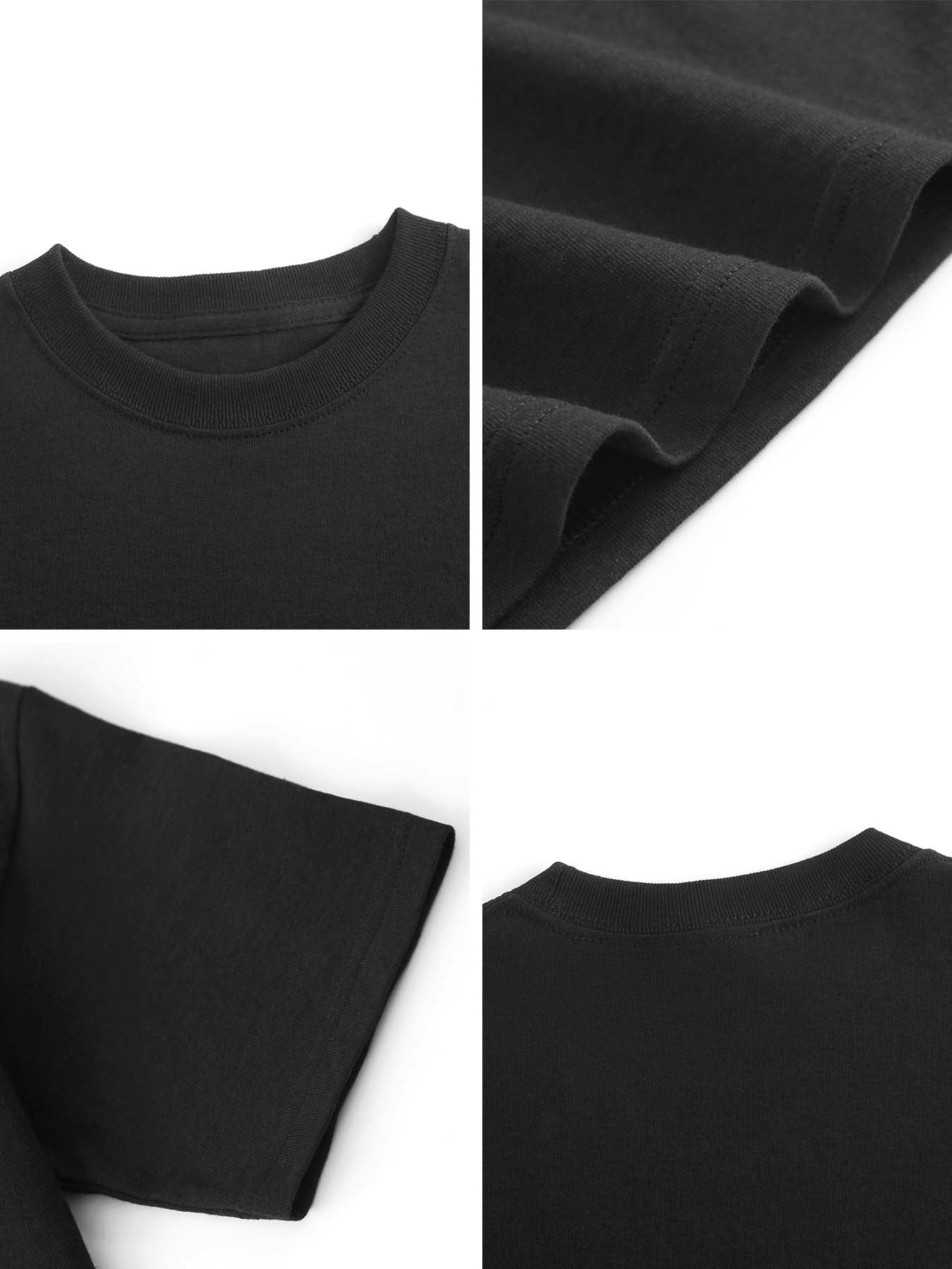 180g pure cotton short-sleeved shirt Black
