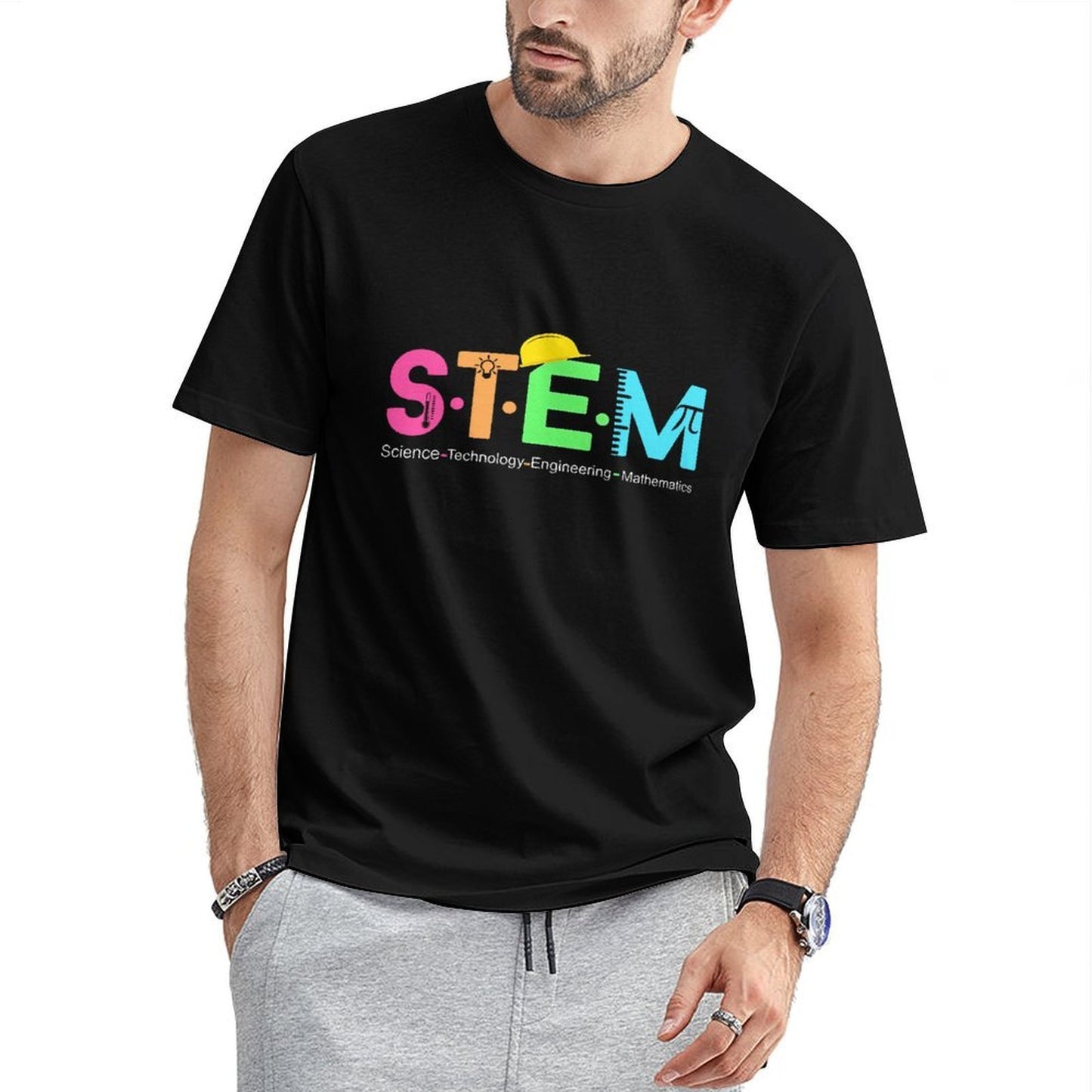 Inkmay Casual Cotton T-shirt Colorful Abstract Art With Bright Elements Unisex T-shirtLogo-Ready Original T-Shirt