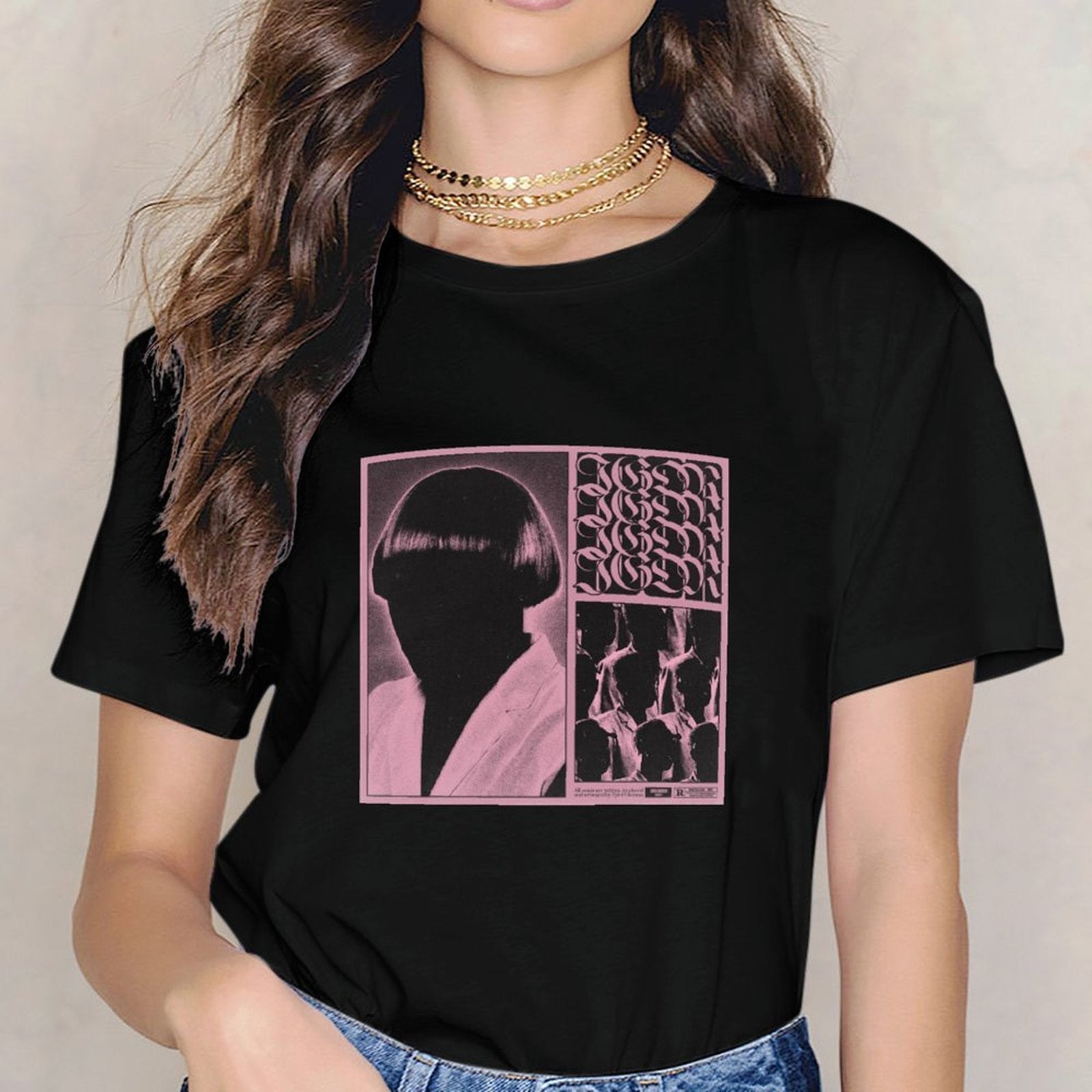 Inkmay Casual  Cotton T-shirt Abstract Art With Geometric Shapes Design Unisex T-shirtEco / Sustainable Series T-Shirt