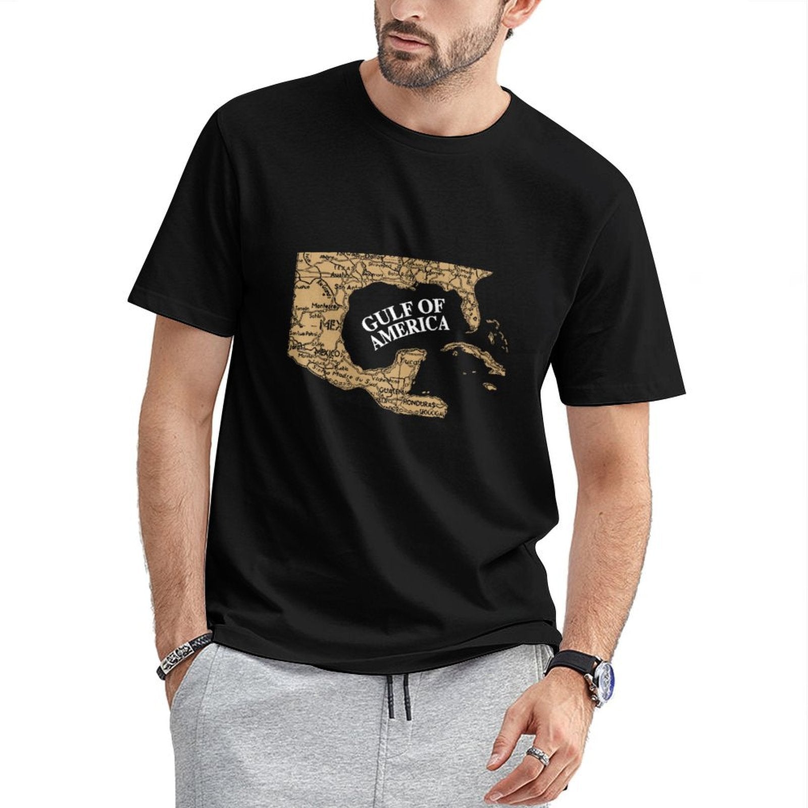 Inkmay Casual Cotton T-shirt Map Of Gulf Of America Unisex T-shirtPromotional Classic Fit T-Shirt