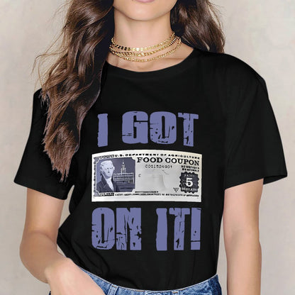 Inkmay Casual Cotton T-shirt Food Coupon Design With Jefferson Pattern Unisex T-shirtHeavyweight Design-Your-Own T-Shirt